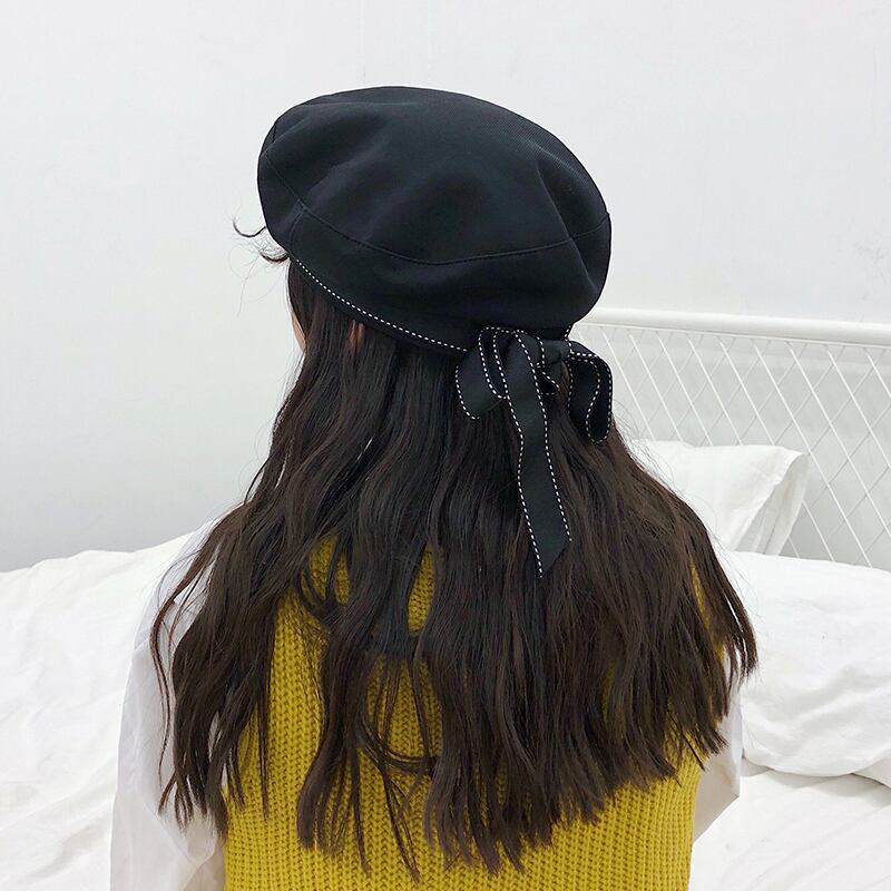 オータムウィンタースタンダードネイビーブラック レトロ 帽子 秋物 冬物 ベレット ヘアアクセサリー ブラック・アイド・ピーズ54420508949