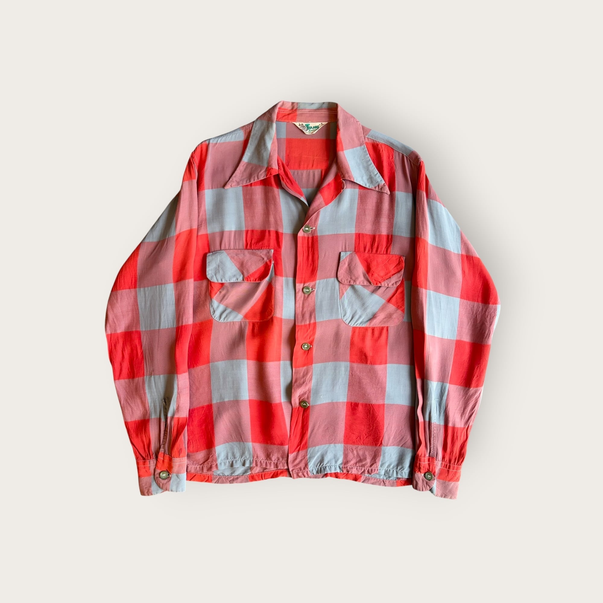 50〜60s ボウリングシャツ フロッキー チェーンステッチ ツートン 運送
