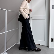 袖レイヤードラメリブタートルCS/アイボリー