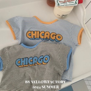 【 yellow factory】CHICAGO Tシャツ 80〜120cm ブルー 240707