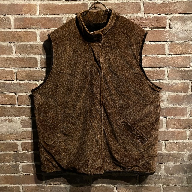 【Caka act3】Animal Pattern Vintage Fur Fleece Vest
