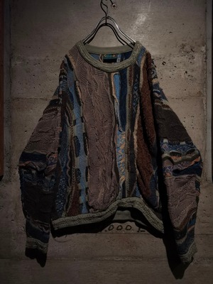 【Caka】"COOGI" Special Multi Color Vitage Loose 3D Knit