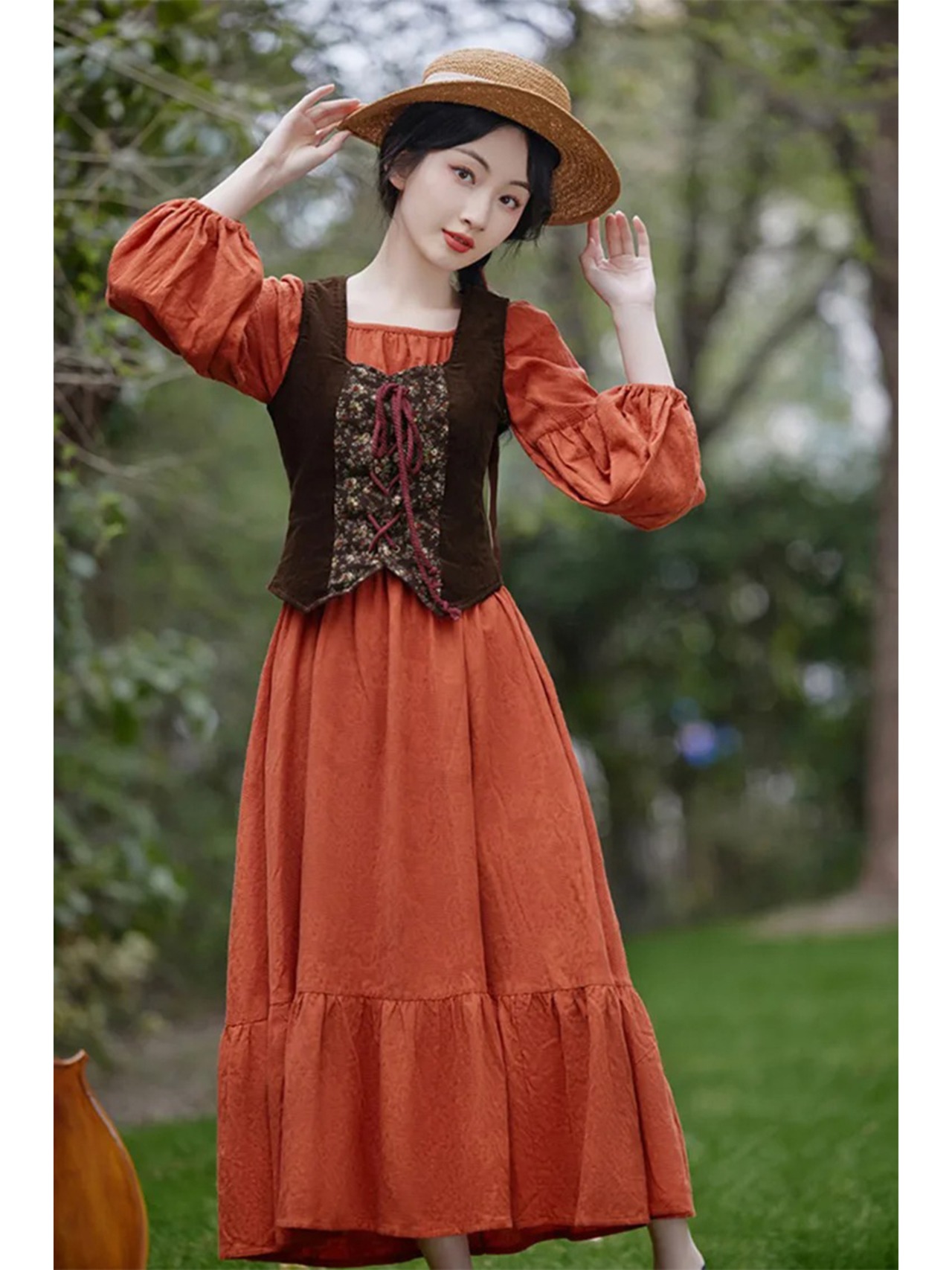 【0091】2sets Linen Exotic Long Sleeve Dress