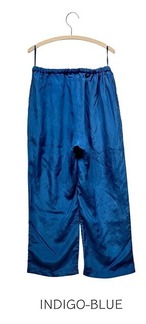 【インディゴ染めシルク羽二重パンツ】PANTS 141-10