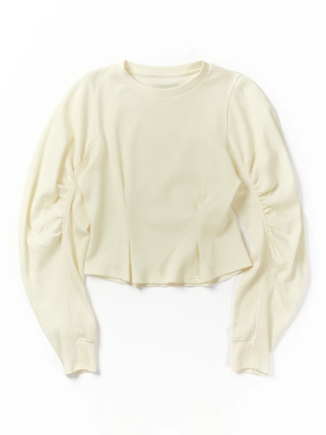 ギャザリング スリーブ サーマル エクリュ