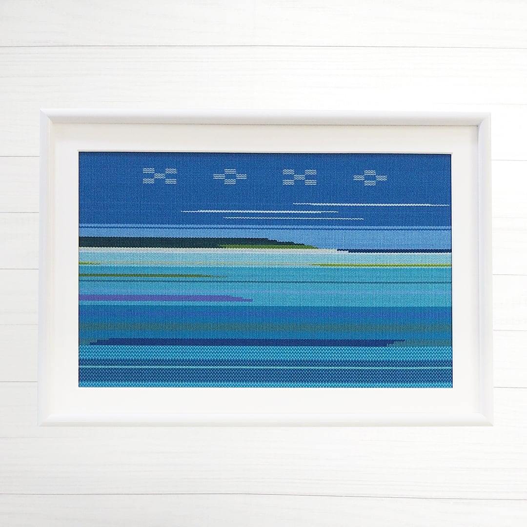 ミンサー額 海空島 みんさー額装・L [MINSAH] 【送料無料】 | あざみ屋