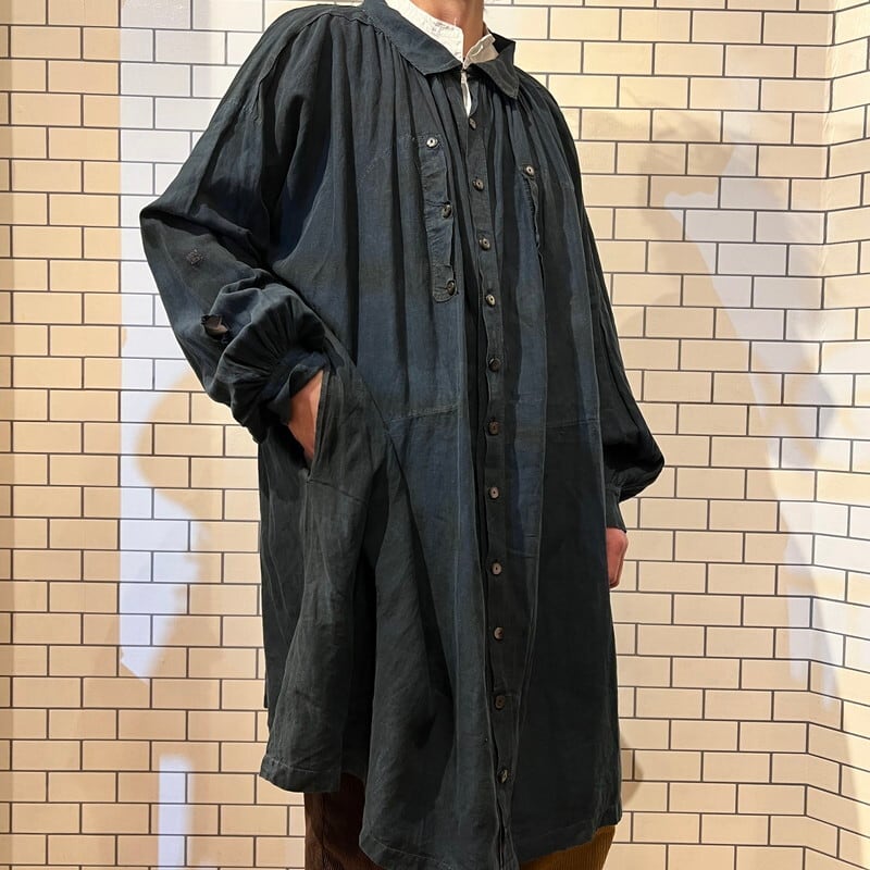 SPECIAL! 1900's Biaude Coat フレンチインディゴリネンスモック 羊 