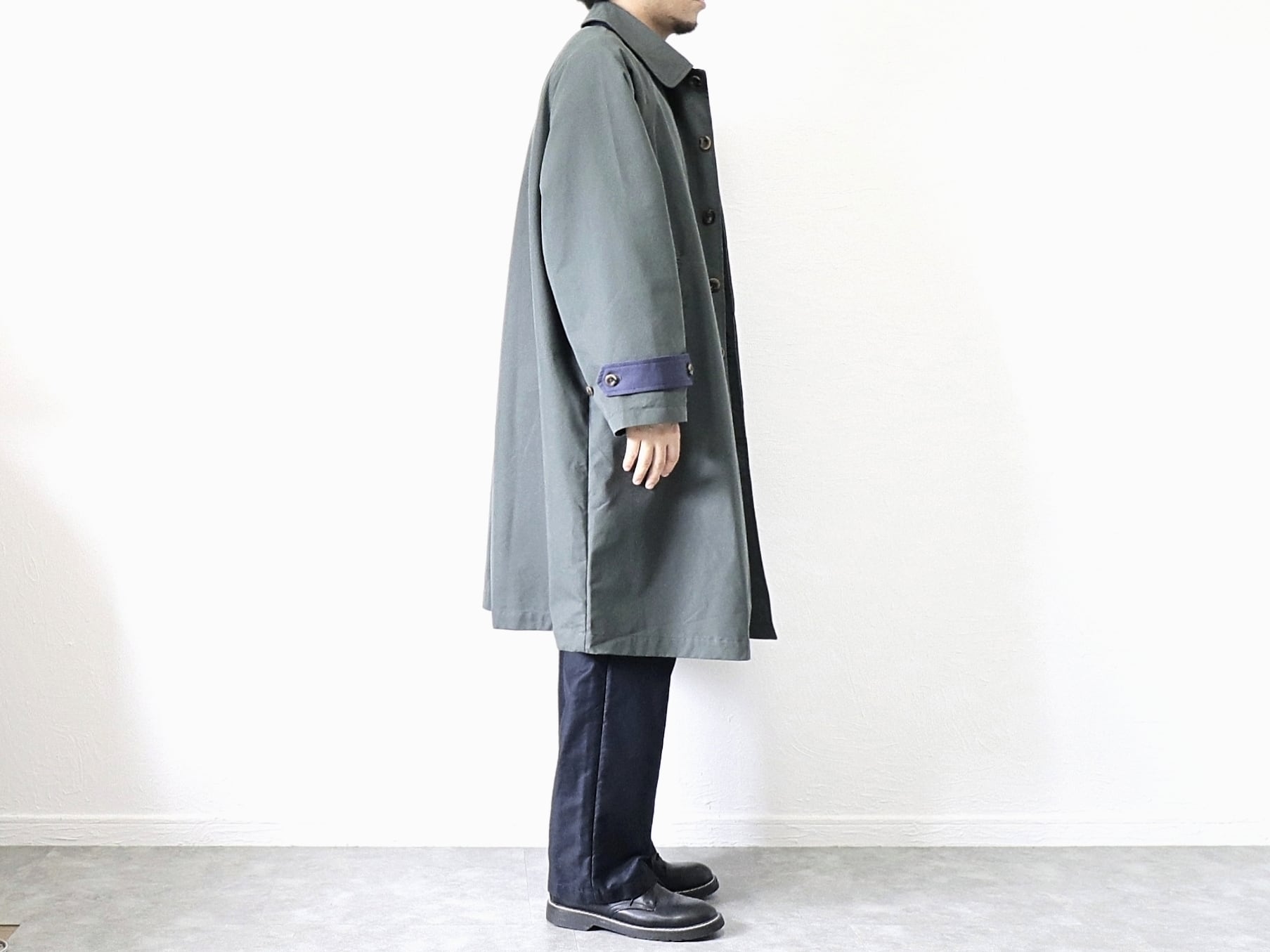 KELEN / BAL COLLAR COAT“GRAVES 2TONE” - DARKGREEN ケレン / バル