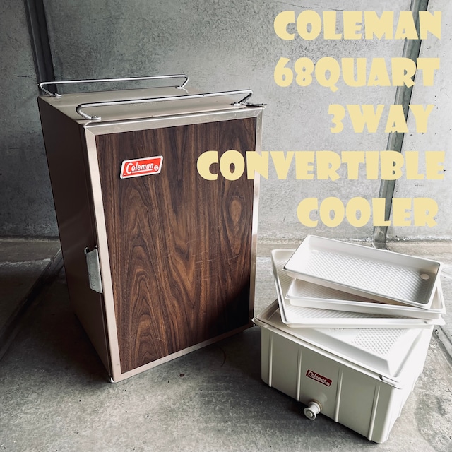 コールマン クーラーボックス コンバーチブル ビンテージ 縦型 ベージュ 70年代 キャンピングカー 美品 トレイ＆ウォータージャグ完備 雰囲気抜群 2色展開