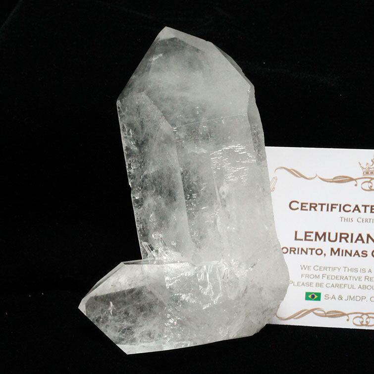 水晶 クラスター 原石 ブラジル ミナスジェライス州 コリント産 レムリアンシード 証明書付属 272-120