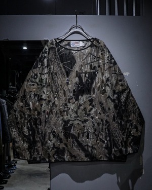 【add (C) vintage】Real Tree Camouflage Pattern Loose Cutout Pullover