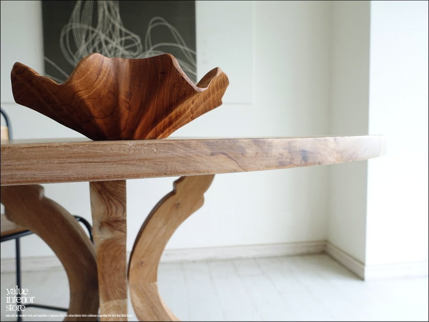 オールドチーク無垢材 丸テーブルkalz 円形テーブル ダイニング