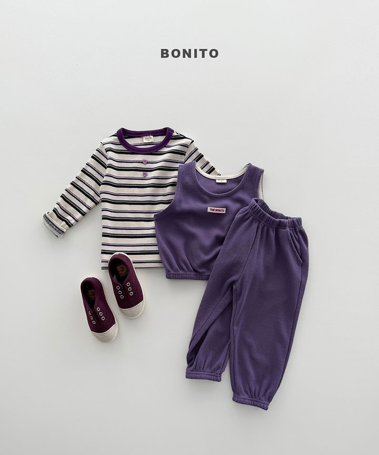 韓国子供服 / BONITO / 26Autumn / ハートボタンTシャツ / 秋服 *12M~JM *