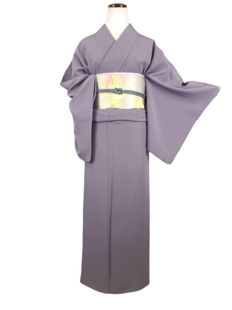 超歓迎された K 68 残布付 柿色 渋木染 祇園ちりめん 色無地 着物 Hlt No