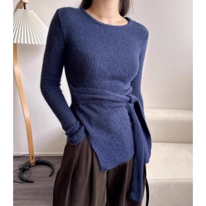 side tie asymmetric knit　m-0067