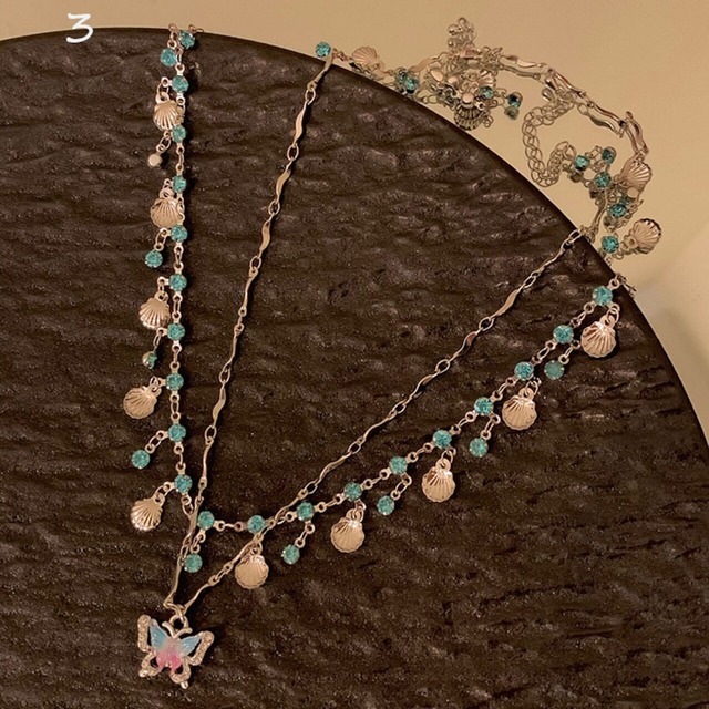 Heytao金色の蝶の二重ネックレス 4s