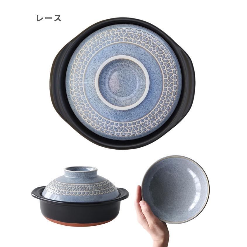 ふたがお茶碗になる土鍋 セット レンゲつき 土鍋 一人用 6号 4柄 | み