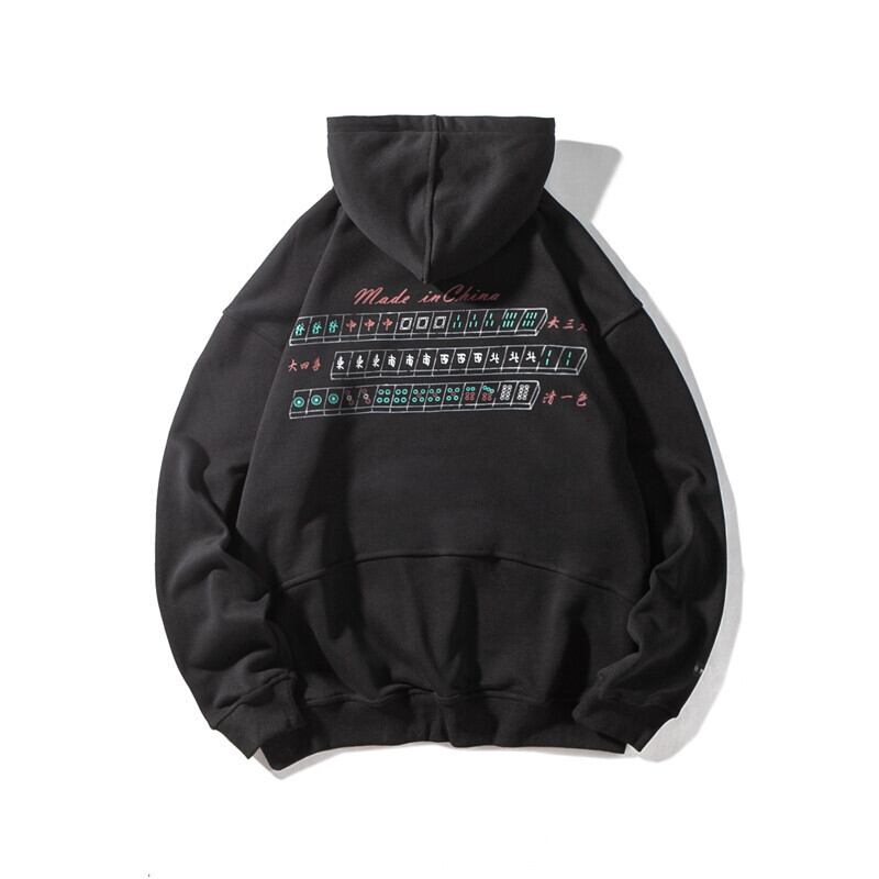 【新作】【送料無料】 Yidao Vintage Autumn SimplePrintフード付きセーターメンズ長袖ルーズプルオーバーオールマッチトップ-Alibaba ロング オータム 秋物 ビンテージ hip6-161169854310110