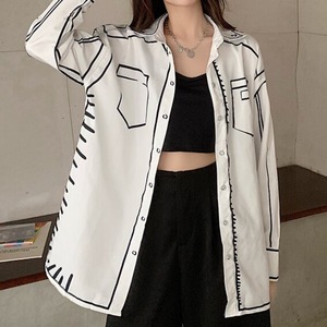 【UNISEX】 Simple Graphic Shirt -Long Sleeve- / ユニセックス シンプル グラフィック シャツ