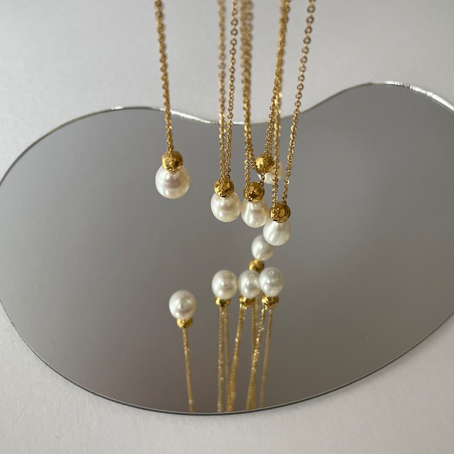 18KGP drop pearl necklace （ネックレス／ステンレス／316L／パール）