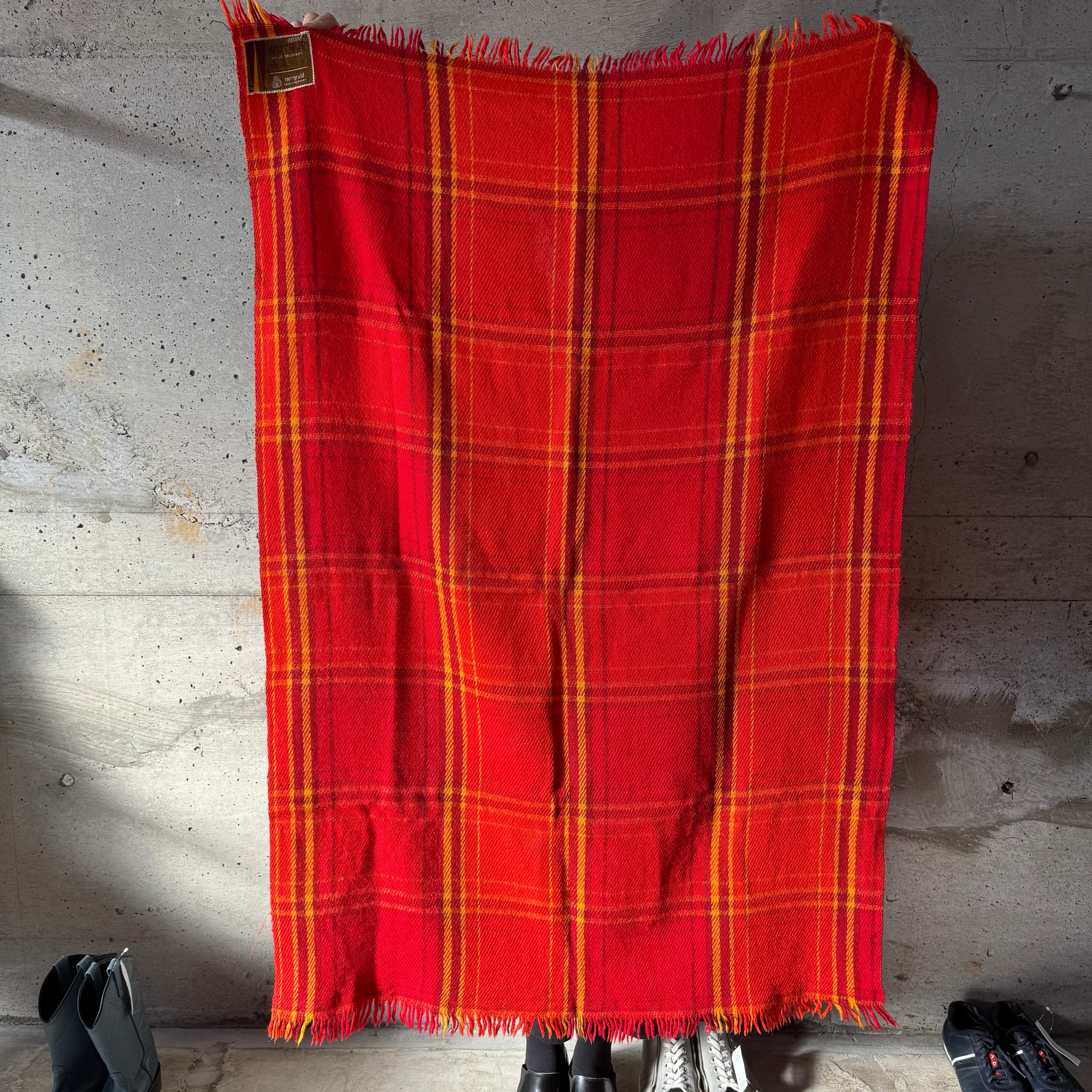 Red checked lap blanket