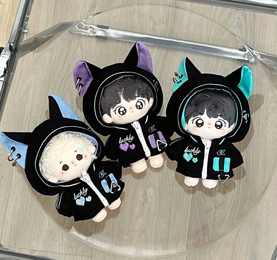 ぬい服 10cm 猫耳フードパーカー ぬいぐるみ服 推し活 着ぐるみ 着せ