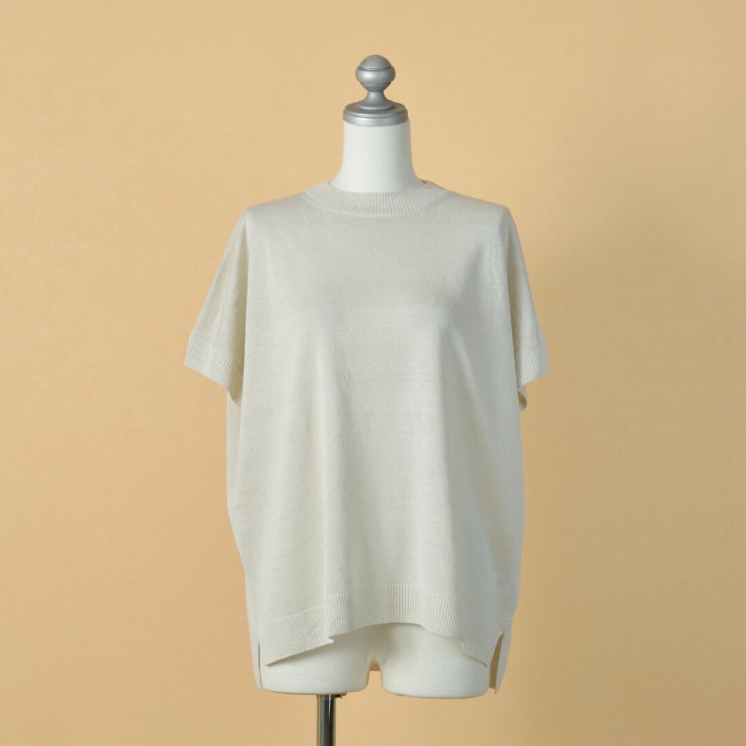 evam eva エヴァムエヴァ hemp pullover ヘンププルオーバー・ライトグレイ