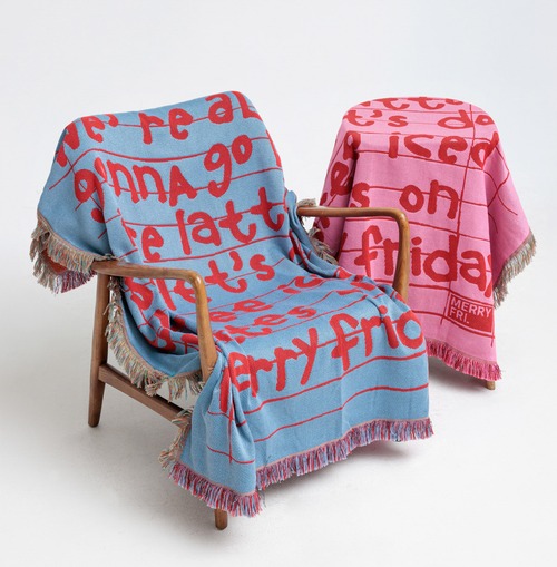 MERRY FRIDAY / Typo II Blue 160cm×210cm