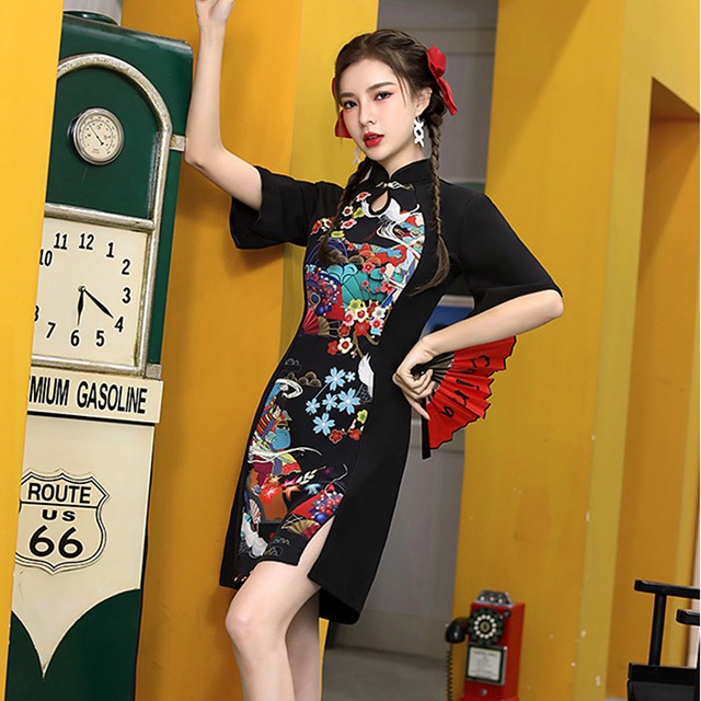 チャイナ服 普段着 ワンピース モダンチャイナワンピ Zs9 Chai トップスも普段着も揃うチャイナ服専門店