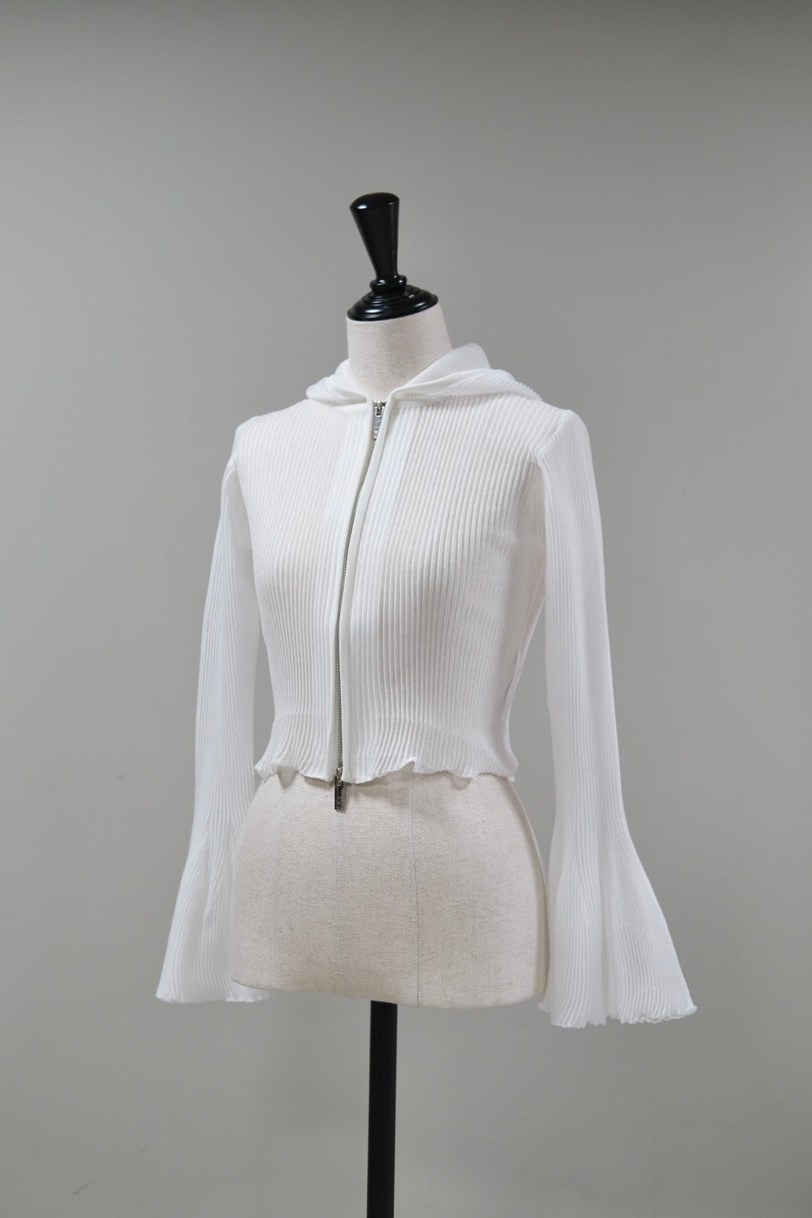 CFCL】HYPHA LUCENT GLITTER HOODIE JACKET -WHITE OPAL- | loop