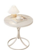 サイドテーブル　丸　コーヒーテーブル　ソファ横　ベッド横　テーブル　丸型　おしゃれ　小物置き　本　白　ホワイト