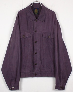【Caka act2】Linen Mix Purple Color Tracker Jacket