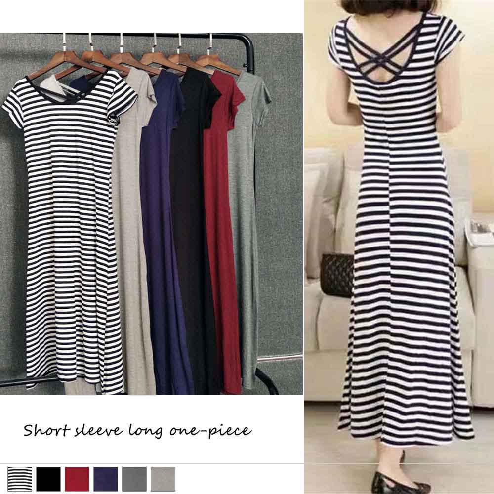 半袖 ワンピース マキシ丈ワンピース