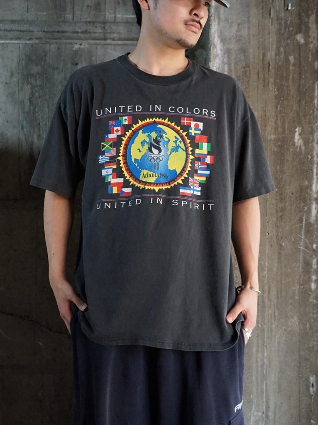 ［90s］Atlanta Olympic Black Fade T-shirt Vintage XL