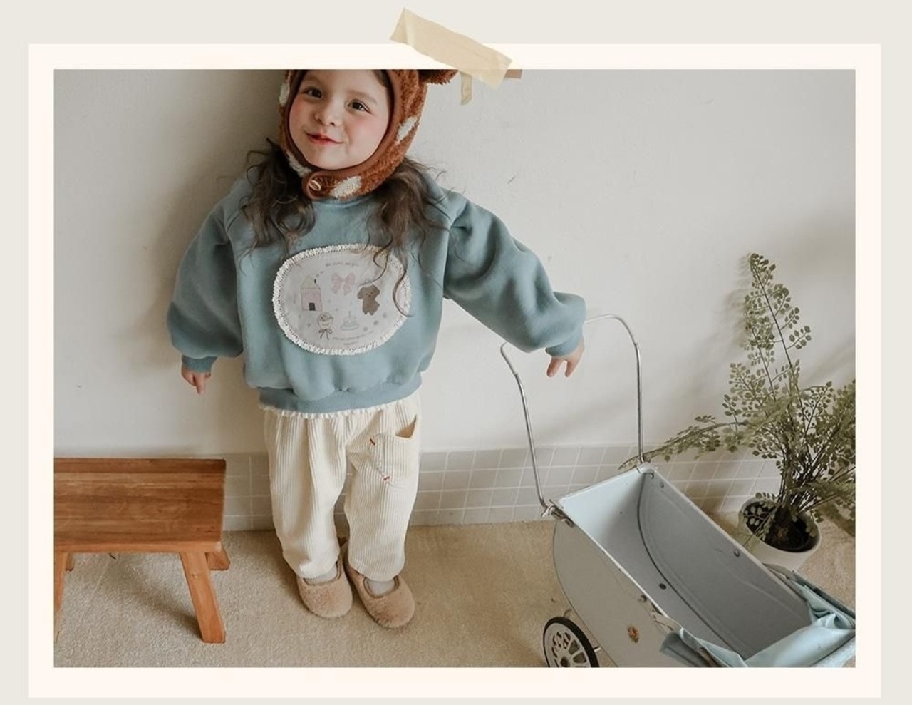 韓国子供服 / 26winter / puella FLO / シュエットパンツ / キッズ / 冬服 *90~140*
