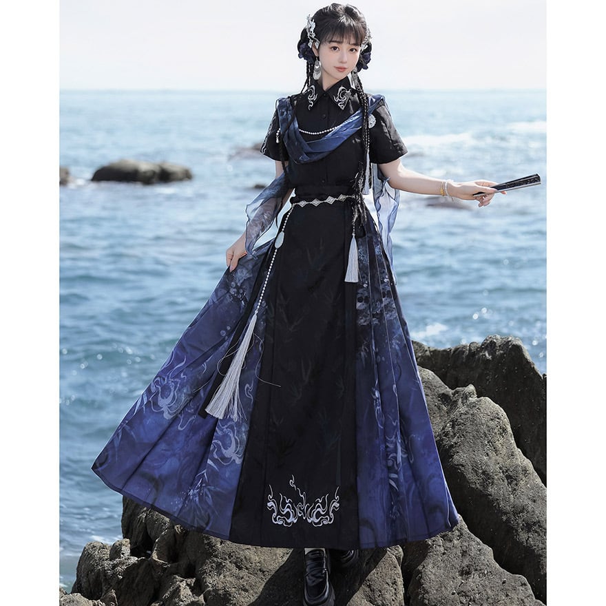 サブカル 服 地雷系 通販 チャイナ風 セットアップ タッセル付き 刺繍 ダークゴシック イベント衣装 撮影会衣装