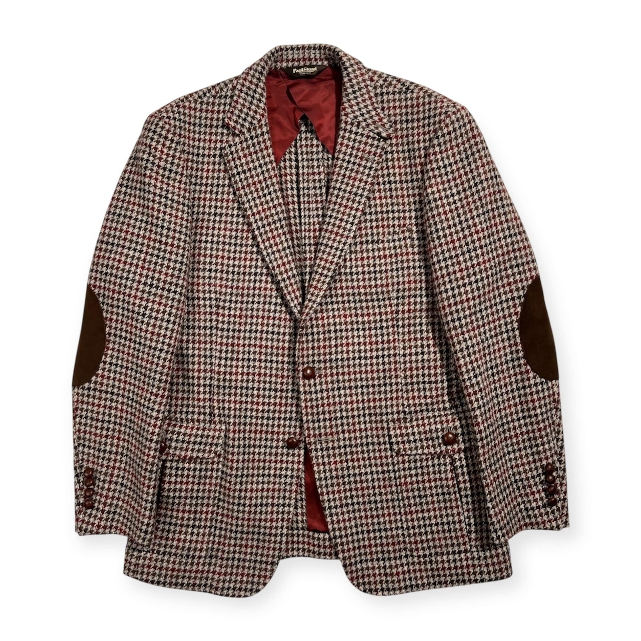 Paul Stuart ポールスチュアート ハリスツイード 100周年記念 レザー エルボーパッチ テーラードジャケット LL /ブラウン系 三陽商会 日本製