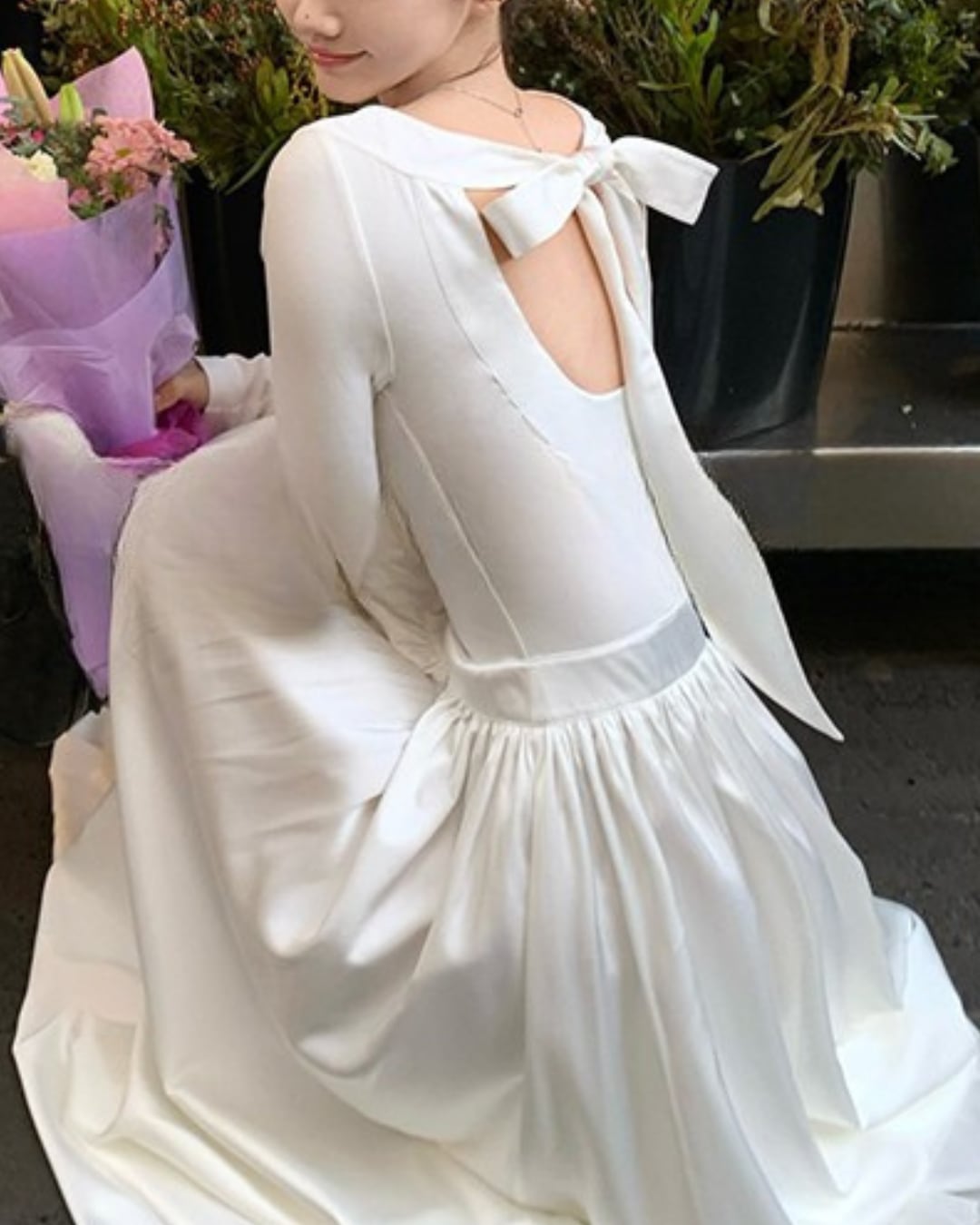 リボンバックデザインワンピース l5033