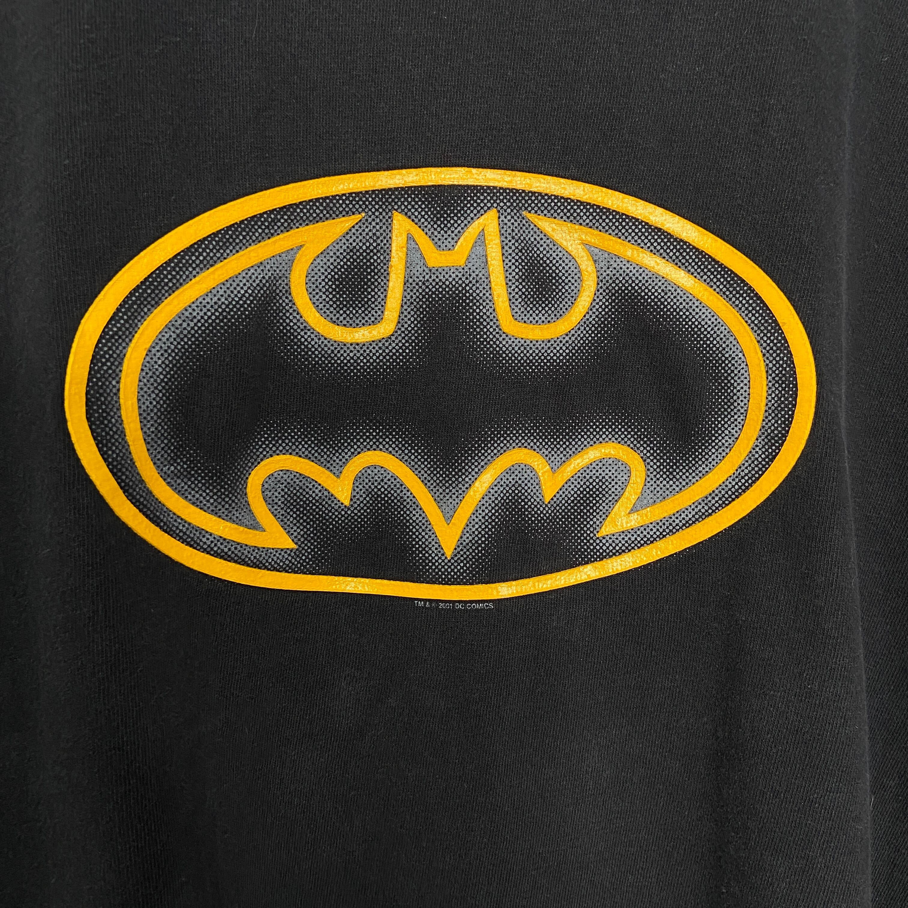 00s バットマン ロゴプリントTシャツ DCコミック キャラ ムービー 黒 L