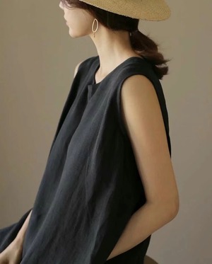 ノースリーブ コットンマキシワンピース　AJ22263-6388