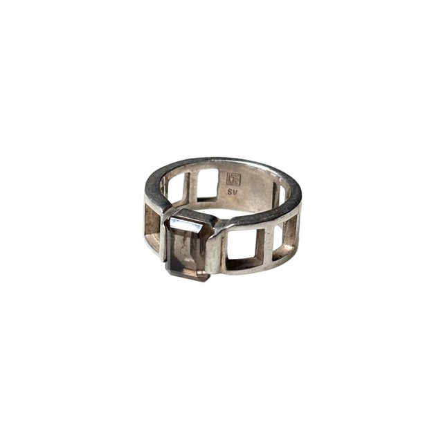 vintage MICHEL KLEIN silver Smokey Quartz ring