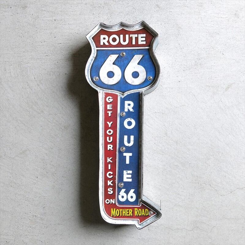 LEDサイン　オフザウォール　ルート66　ROUTE66　アメリカン雑貨　看板　サインボード　ガレージ　インテリア　ランプ 　LED電球　壁掛け　 カリフォルニア　ヴィンテージ