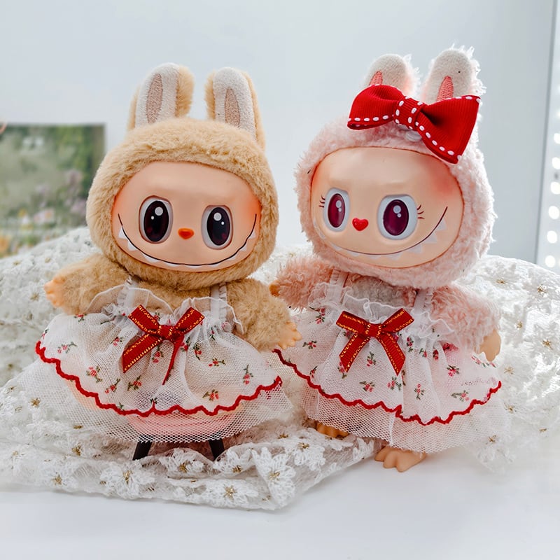 Labubu 1～3代対応 パンク風 レザージャケット+スカート+バックパック+