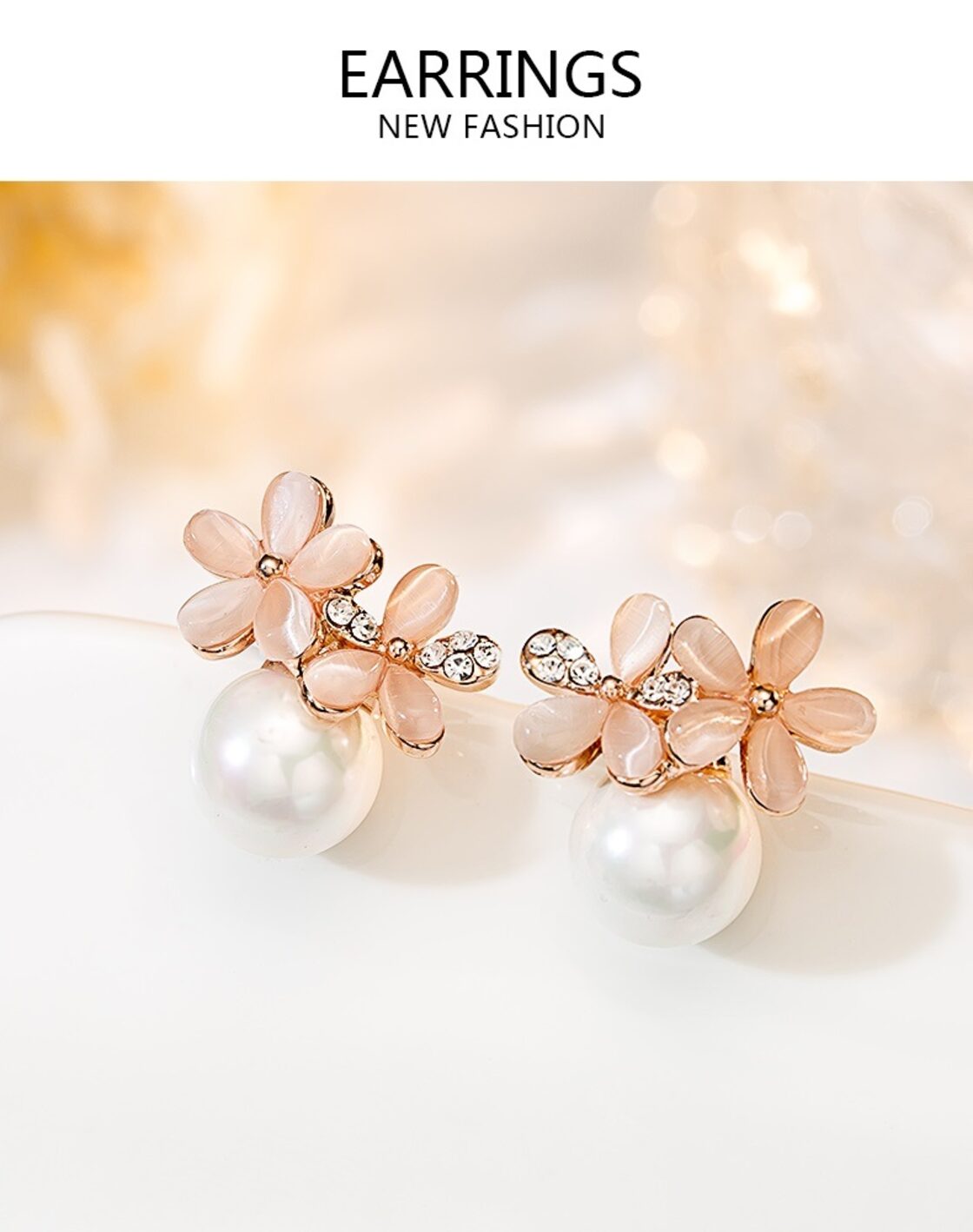 ピアス レディース 本貝 パール 花 さくら 桜 入学式 卒業式 K18金RGP 