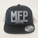 【在庫限りで販売終了】Short Visor Trucker Mesh Cap / MFP / Black / Gray / Gray