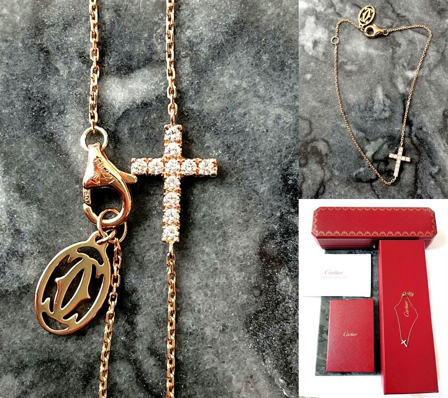 CARTIER / カルティエ シンボル クロス ダイヤモンド ブレスレット 2018 K18 PG ブリリアントカット 11ポイントダイヤ