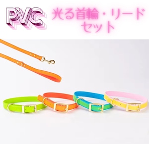 【Lサイズ】PVC 光る首輪・リードセット 【Lサイズ】PVC 光る首輪・リードセット