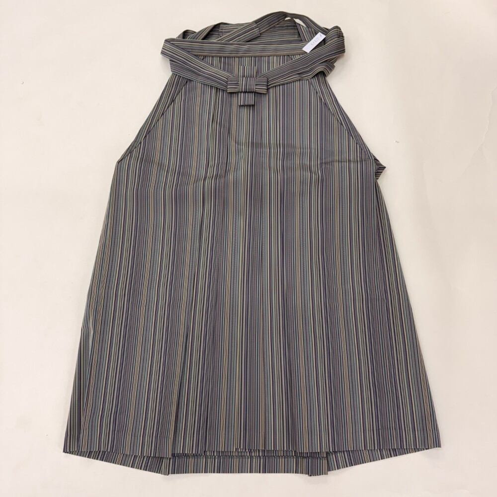 袴 行灯袴 KANSAI 男袴 紐下丈90.5cm L-2L size 男性用袴 成人式袴 黒 白 銀 中古 6723