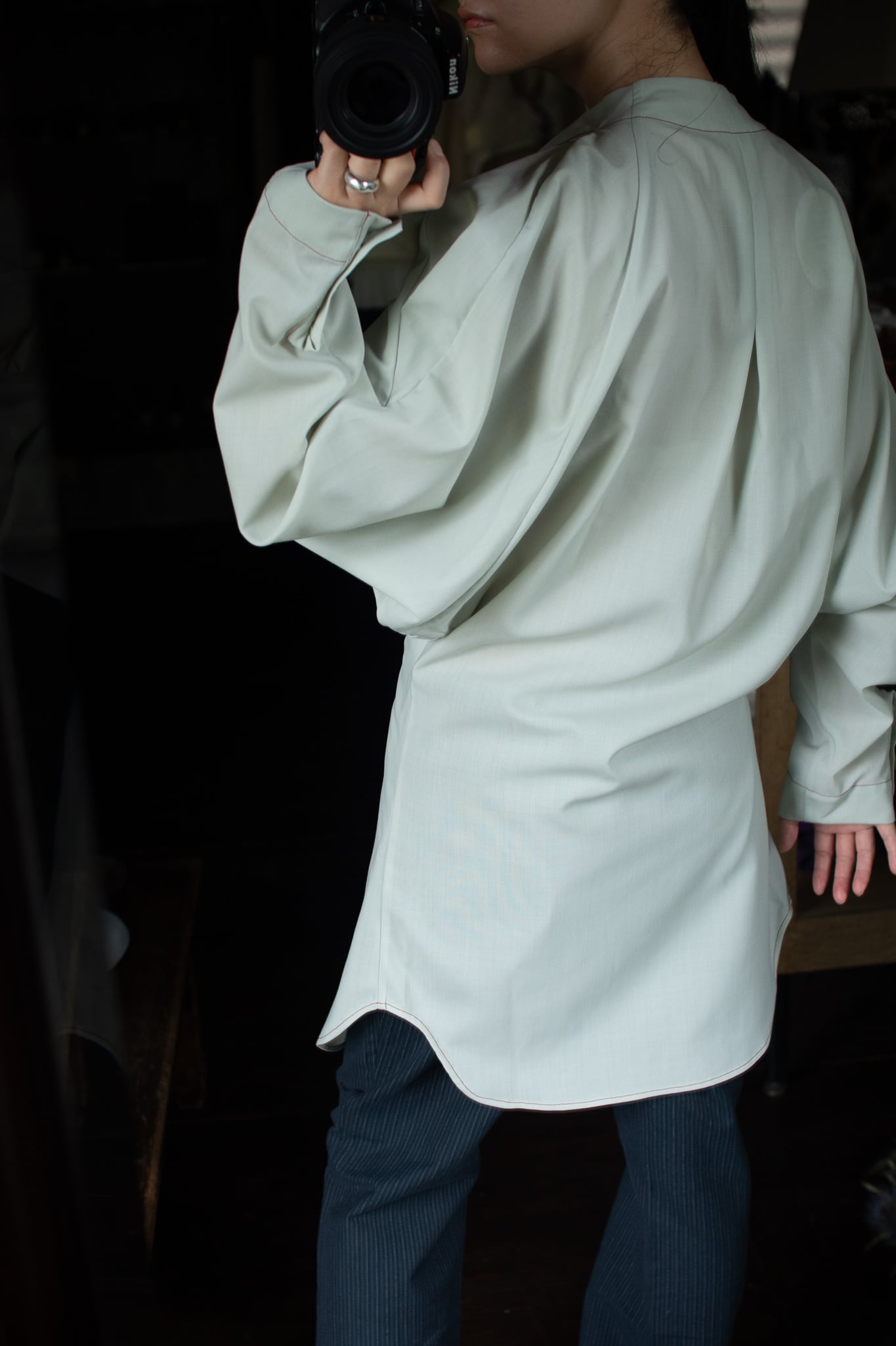 AKIKOAOKI ウール シャツ dementional shirts dimentional TOP 【公式 
