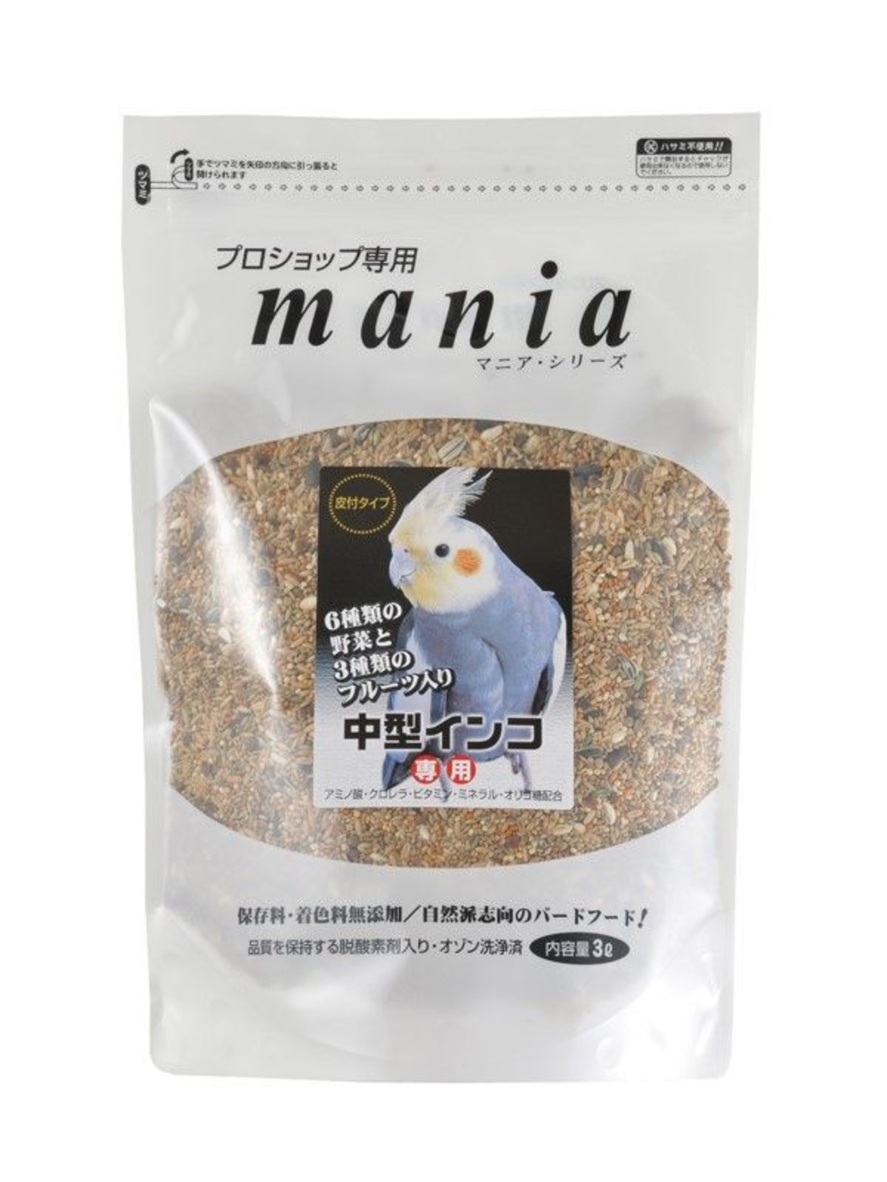 【黒瀬ペットフード】　mania中型インコ　3L マニアシリーズ
